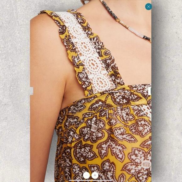 Anthropologie Badrot Top Women’s 10 Boho Tank Brown Multicolor Crochet Fall - Picture 3 of 9